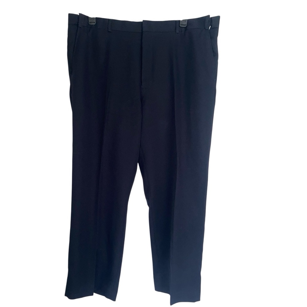 Vtg Adjust-A-Band Expandable Pants Black Flat Front Formal Casual Men's *Sz 42/S